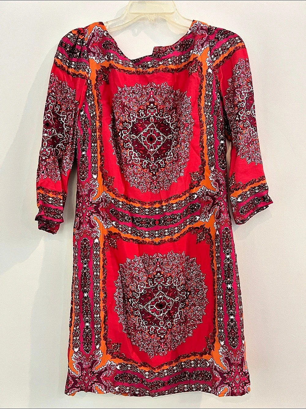 Laundry by Shelli Segal Paisley Mini Dress in Red & Pink Size 6